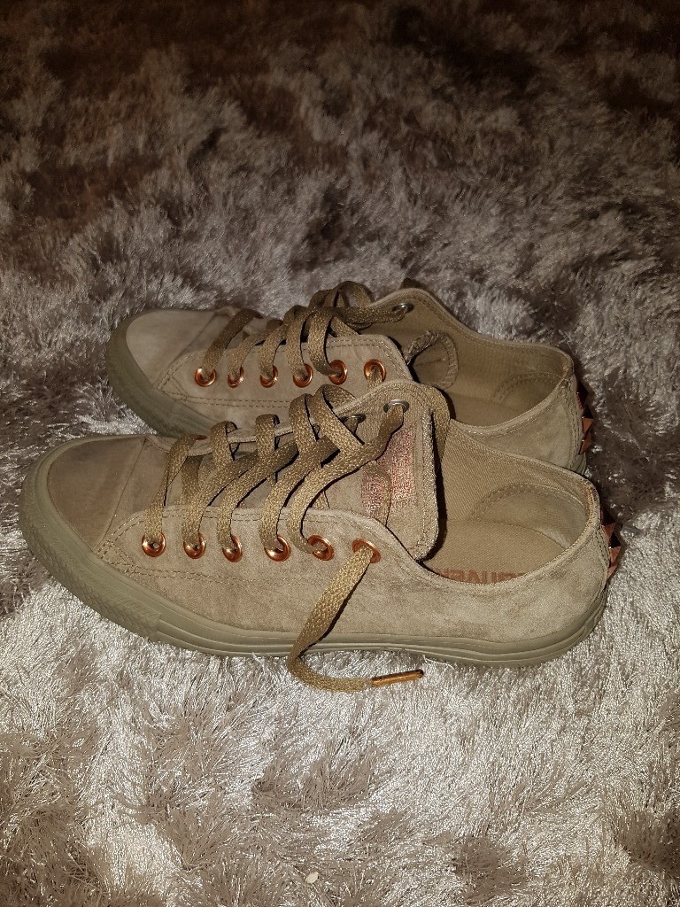 converse khaki rose gold